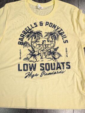 Barbells And Ponytails "Beach" Crop S/S T-Shirt TEE Sz M NEW